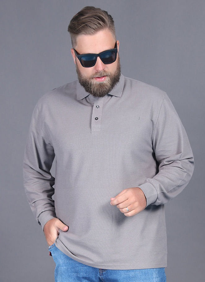 Camisa Polo Masculina Manga Longa Plus Size