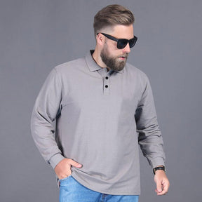 Camisa Polo Masculina Manga Longa Plus Size