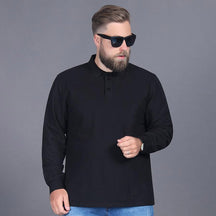 Camisa Polo Masculina Manga Longa Plus Size